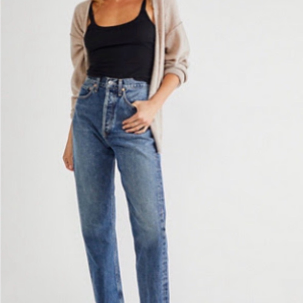 Agolde 90s High-Rise Straight Leg Jeans in “Placebo” color